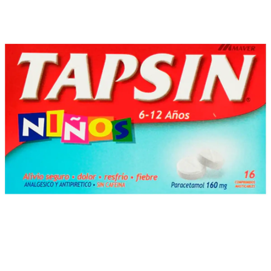 Imagen de Tapsin Infantil 160 mg x 16 comprimidos masticables