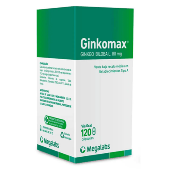 Imagen de Ginkomax 80 mg x 120 cápsulas