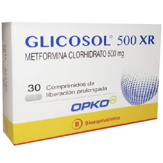 Imagen de Glicosol XR 500 mg x 30 comprimidos de liberación prolongada