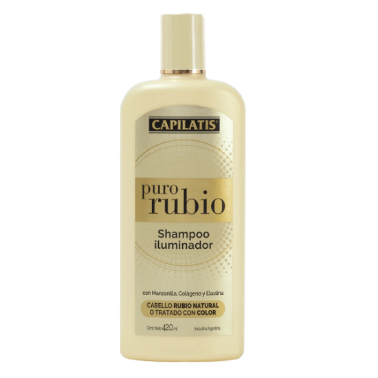 Imagen de Capilatis puro rubio iluminador con manzanilla cabellos rubios shampoo x 420 ml