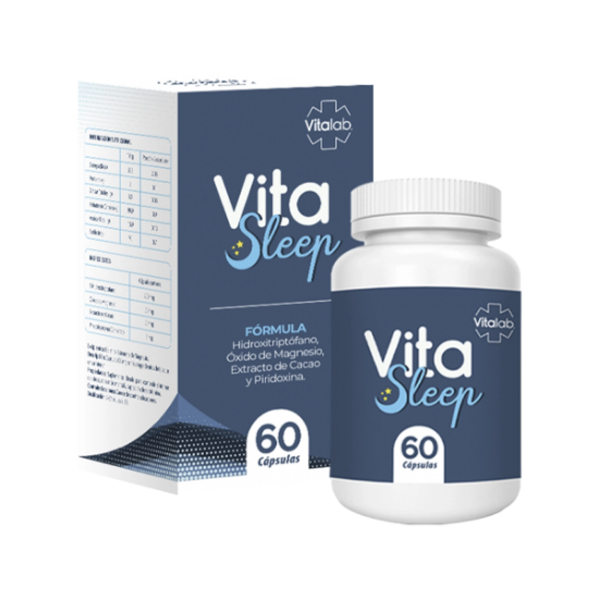 Imagen de VITASLEEP 60 CAPSULAS [VITALAB] (HIDROXITRIPTOFANO+PIRIDOXINA+CACAO+MAGNESIO OXIDO) 