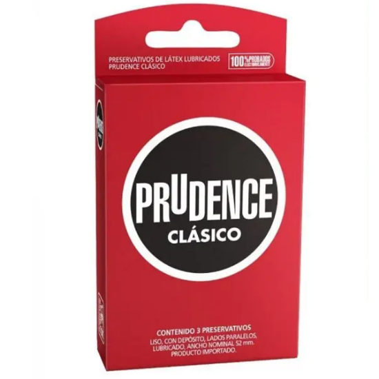 Imagen de PRUDENCE CLASICO PRESERVATIVO DE LATEX LUBRICADO 3 UNIDADES