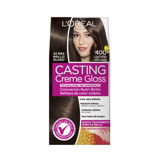 Imagen de Casting creme gloss 400 castaño natural coloración nutri brillo sin amoniaco x 1 unidad
