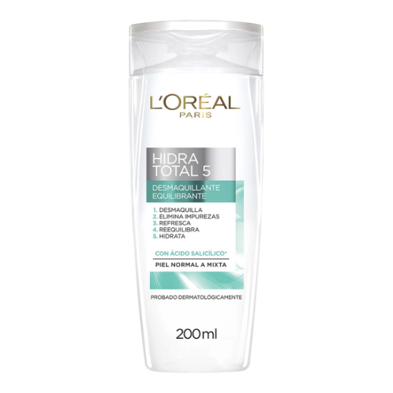 Imagen de LOREAL DERMO EXPERTISE HIDRA TOTAL 5 P/NORMAL-MIXTA. CRE DESMAQ. 200 ML