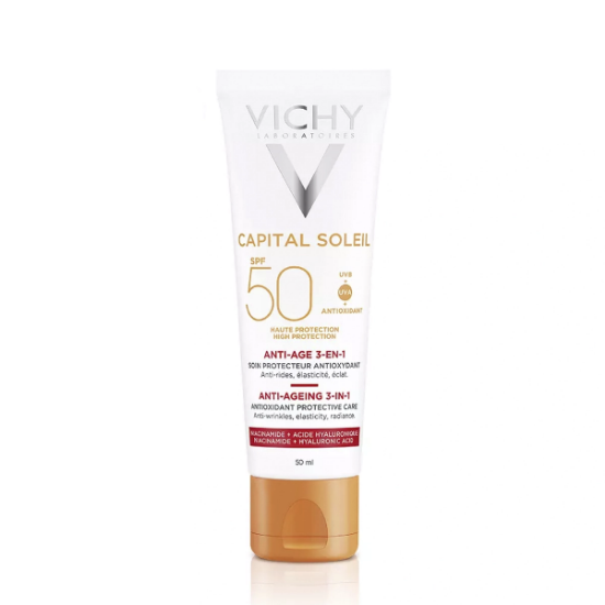 Imagen de VICHY IDEAL SOLEIL SPF50 ANTIEDAD CUIDADO ANTIOXIDANTE 3EN1 50 ML