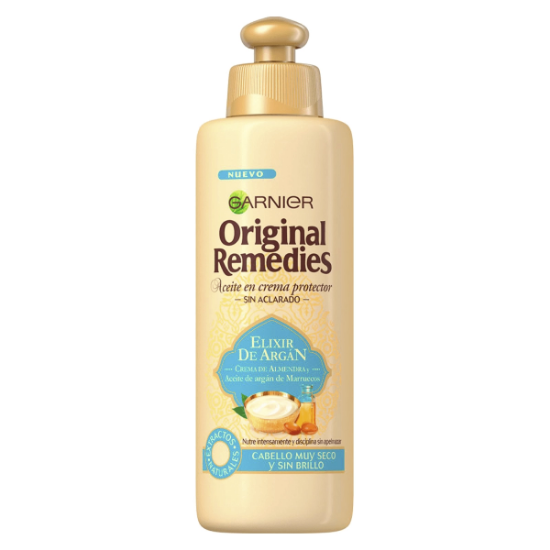 Imagen de GARNIER ORIGINAL REMEDIES CABELLO M/SECO-S/BRILLO ELIXIR DE ARGAN CREMA PEINAR 200ML