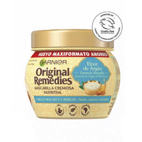 Imagen de GARNIER ORIGINAL REMEDIES NUTRITIVA CREMOSA ELIXIR DE ARGAN MASCARILLA 320 G.