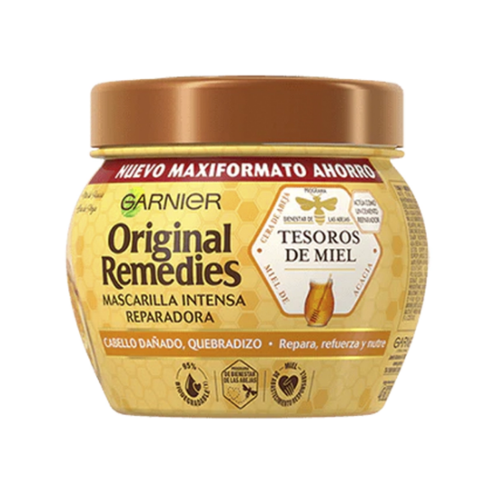 Imagen de GARNIER ORIGINAL REMEDIES RECONSTITUYENTE TESOROS DE MIEL MASCARILLA 320 G.