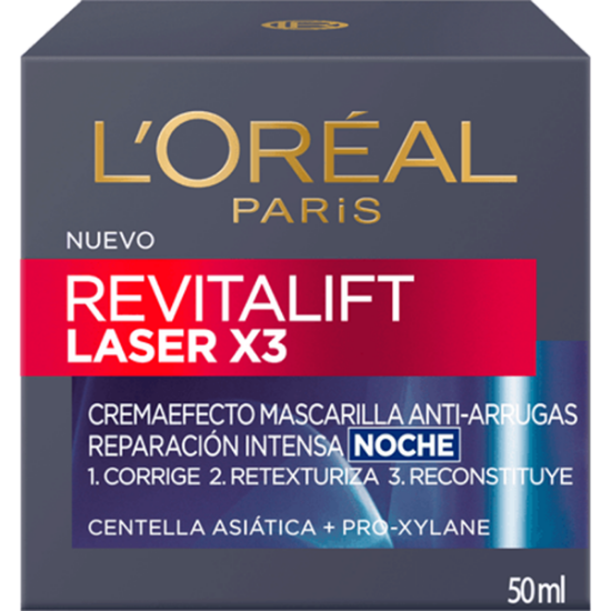 Imagen de LOREAL REVITALIFT LASER X 3 ANTIARRUGAS BOOSTER REPAR. CREMA MASCARILLA NOCHE 50ML