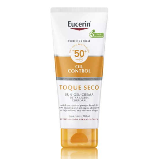 Imagen de Eucerin sun body FPS50+ oil control dry touch UVB / UVA gel crema x 200 ml