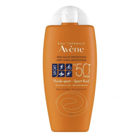 Imagen de Avene solar fluide sport eau thermale alta proteccion SPF50+ piel sensible sin perfume fluido x 100 ml