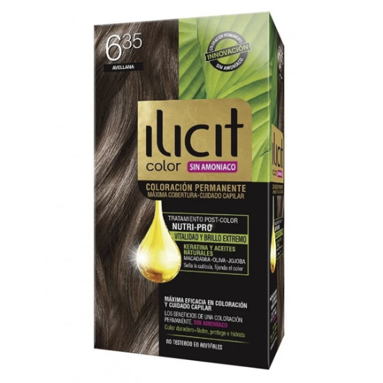 Imagen de ILICIT COLOR 6.35 AVELLANA COLORACION PERMANENTE S/AMONIACO 60 G.