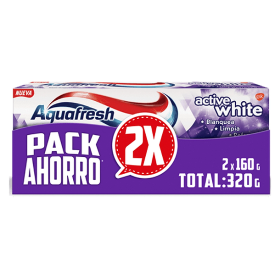 Imagen de Aquafresh active white pack2 160 g x 125 ml