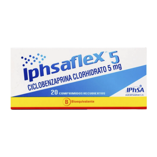 Imagen de IPHSAFLEX 5MG X 20 COMP. REC. (CICLOBENZAPRINA)