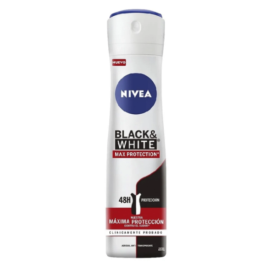 Imagen de NIVEA BLACK & WHITE 48H A/T MAX PROTECTION STRONGEST DESODORANTE SPRAY 150 ML