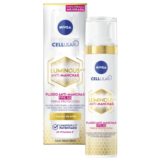Imagen de NIVEA FACE CELLULAR LUMINOUS 630 ANTIMANCHAS FLUIDO FPS50 40 ML