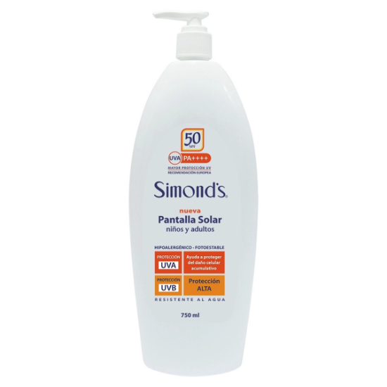 Imagen de SIMONDS FPS50 HIPOALERGENICO PANTALLA SOLAR 750 ML
