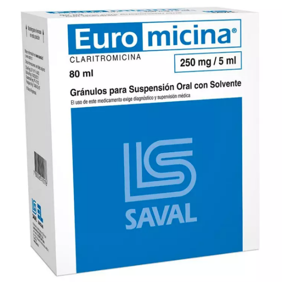 Imagen de Euromicina 250 mg / 5 ml granulos de suspensión oral x 80 ml