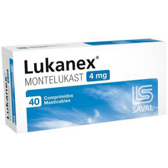 Imagen de LUKANEX 4 MG 40 COMPRIMIDOS MASTICABLES (MONTELUKAST)