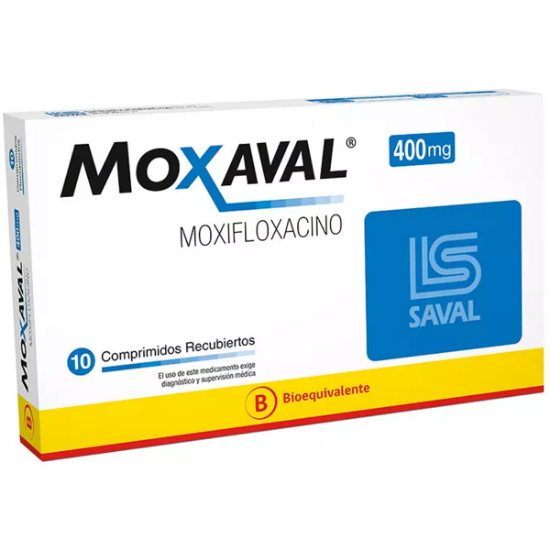 Imagen de MOXAVAL 400 MG 10 COMPRIMIDOS RECUBIERTOS (MOXIFLOXACINO)