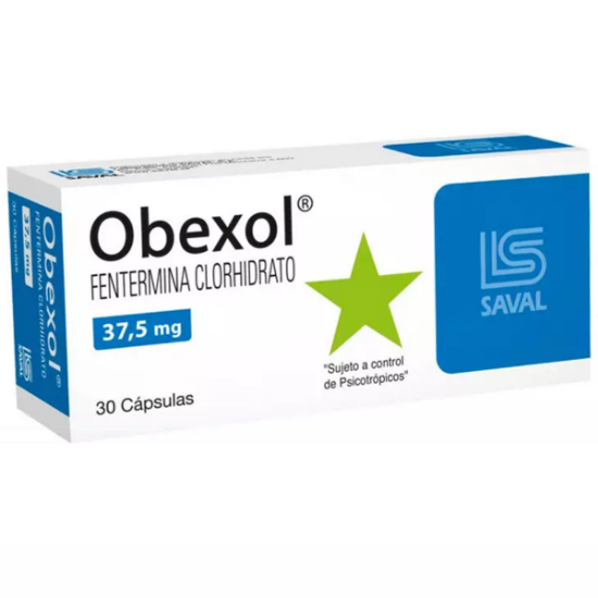 Imagen de OBEXOL 37,5 MG 30 CAPSULAS [BE] (FENTERMINA HCL)