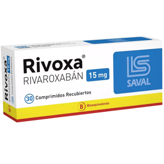 Imagen de RIVOXA 15 MG 30 COMPRIMIDOS RECUBIERTOS [BE] (RIVAROXABAN)
