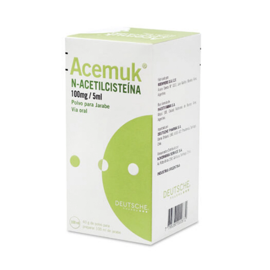 Imagen de Acemuk 100 mg / 5 ml polvo para jarabe x 100 ml