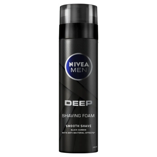 Imagen de NIVEA MEN DEEP BLACK CARBON SMOOTH SHAVE ESPUMA DE AFEITAR 200 ML