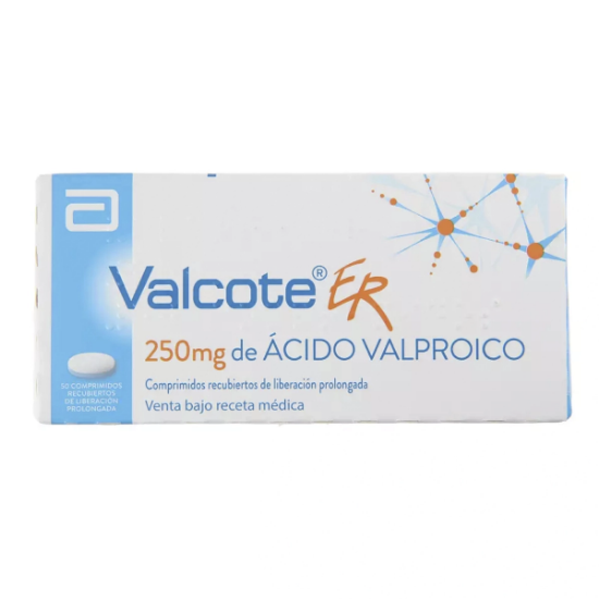 Imagen de VALCOTE-ER 250 MG 50 COMPRIMIDOS RECUBIERTOS LIB.PROLONGADA [RT] (ACIDO VALPROICO)
