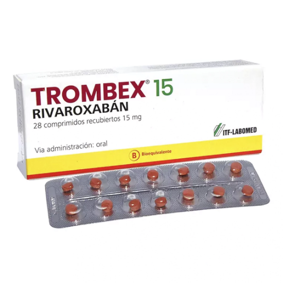 Imagen de TROMBEX 15 MG 28 COMPRIMIDOS RECUBIERTOS [BE] (RIVAROXABAN)