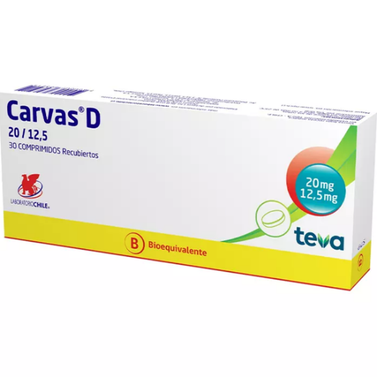 Imagen de Carvas D 20 12,5 mg x 30 comprimidos recubiertos