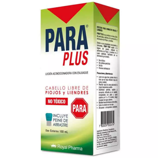 Imagen de PARA PLUS LOCION ACONDICIONADOR 100 ML CON PEINE (DIMETICONA+CICLOMETICONA)