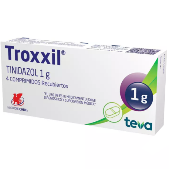 Imagen de TROXXIL 1000 MG 4 COMPRIMIDOS RECUBIERTOS [BE] (TINIDAZOL)