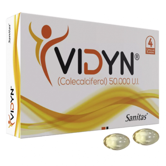 Imagen de VIDYN 50.000 U.I. 4 CAPSULAS BLANDAS (COLECALCIFEROL)