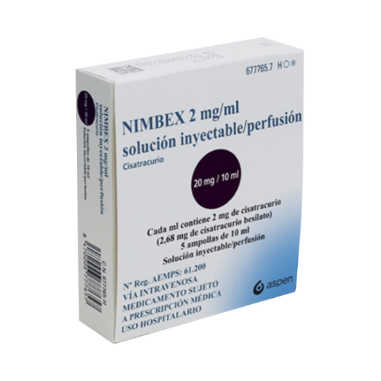 Imagen de NIMBEX INJ 20MG / 10ML X 5 AMP.