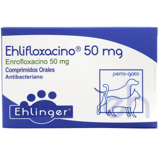 Imagen de VET (RR) EHLIFLOXACINO 50 MG ENVASE DE 10 COMP.