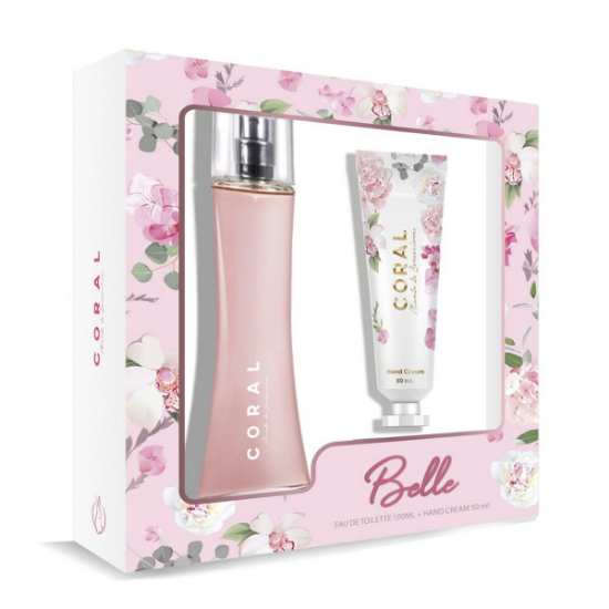 Imagen de ESTUCHE CORAL BELLE 100 ML + CREMA DE MANOS 50 ML