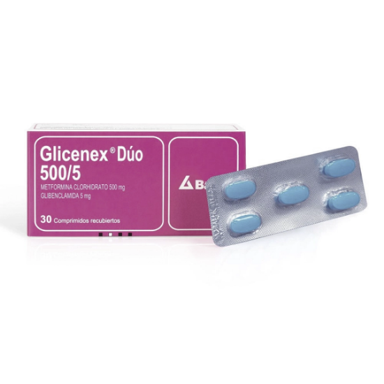 Imagen de GLICENEX DUO 500/ 5MG X 30 COMP. REC.