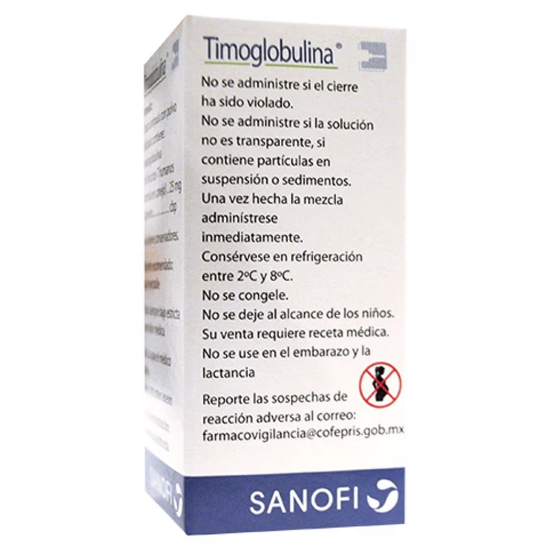 Imagen de TIMOGLOBULINA 25MG / 5ML X 1 VIAL