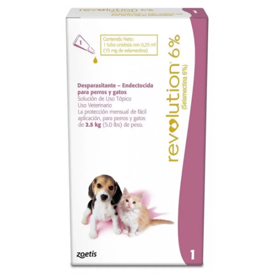 Imagen de VET REVOLUTION 6% 0.25 ML X 1 (PERROS Y GATOS HASTA 2.5 KG)