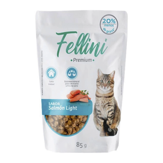 Imagen de VET FELLINI ALIMENTO HUMEDO SALMON LIGHT X 85G.