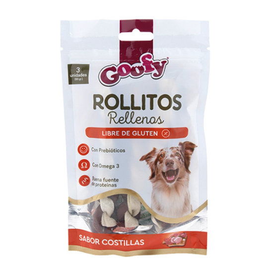 Imagen de VET GOOFY SNACK ROLLITOS RELLENOS X 60G.