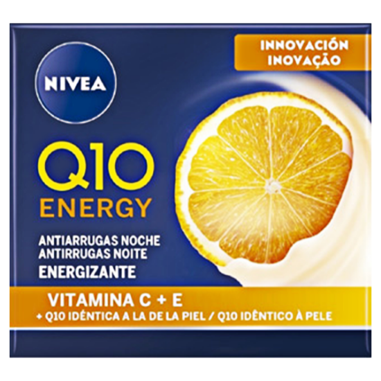 Imagen de NIVEA CREMA FACIAL Q10 ENERGY ANTIARRUGAS NOCHE CON VITAMINA C 50 ML