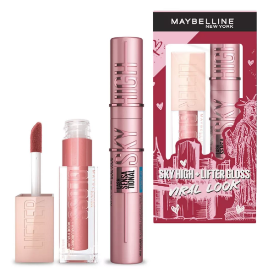 Imagen de ESTUCHE MAYBELLINE MASCARA DE PESTAÑA SKY HIGH + LABIAL LIFTER GLOSS MOON