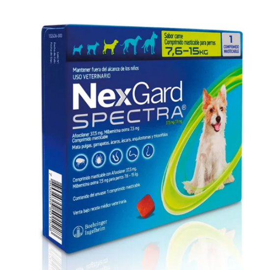 Imagen de VET NEXGARD SPECTRA CAJA X 1 TABLETA MASTICABLE 7.6 - 15 KG