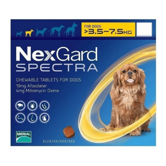 Imagen de VET NEXGARD SPECTRA CAJA X 3 TABLETA MASTICABLE 3.6 - 7.5 KG
