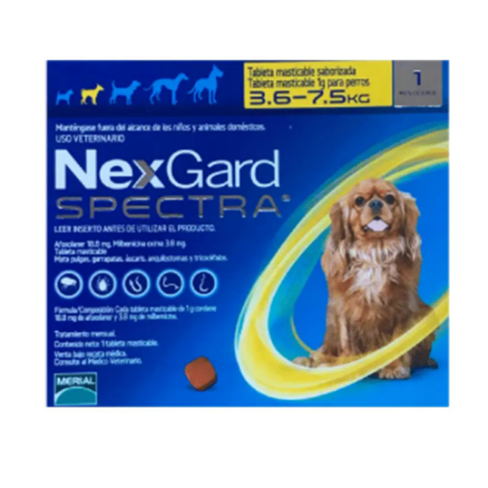 Imagen de VET NEXGARD SPECTRA CAJA X 1 TABLETA MASTICABLE 3.6 - 7.5 KG