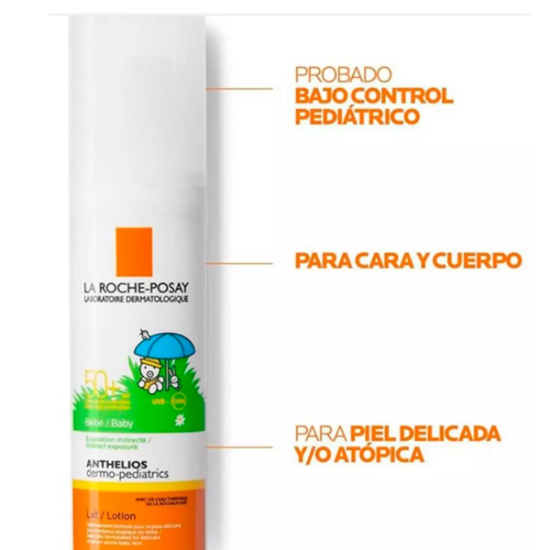 Imagen de ANTHELIOS PROTECTOR SOLAR LECHE DERMOPEDIATRICS LOCION BEBES FPS 50+ 50ML