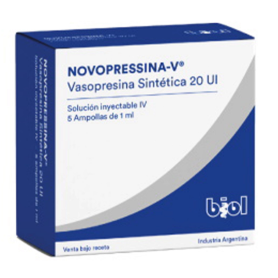 Imagen de NOVOPRESSINA V SOLUCION INYECTABLE 20 UI/1ML X 5 AMP.