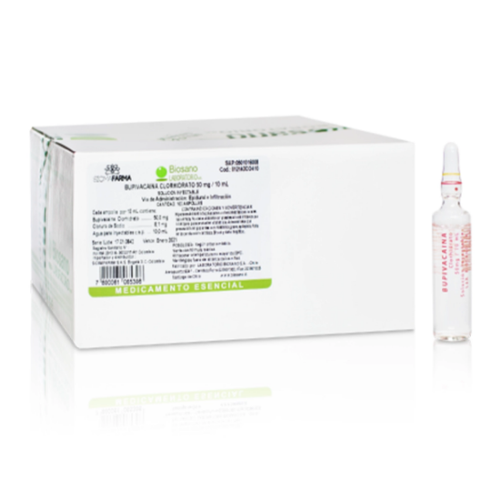 Imagen de BUPIVACAINA CLORHIDRATO 50 MG 10 ML X 100 UNID.        